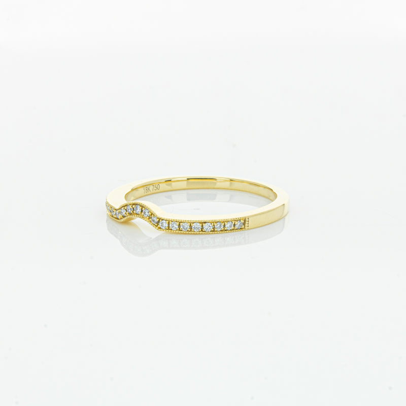 18ct Yellow Gold .08ct Diamond Eiffel Band-Ring-Walker & Hall