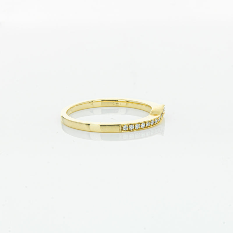 18ct Yellow Gold .08ct Diamond Eiffel Band-Ring-Walker & Hall