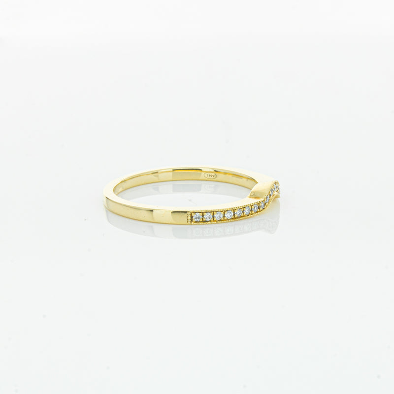 18ct Yellow Gold .08ct Diamond Eiffel Band-Ring-Walker & Hall