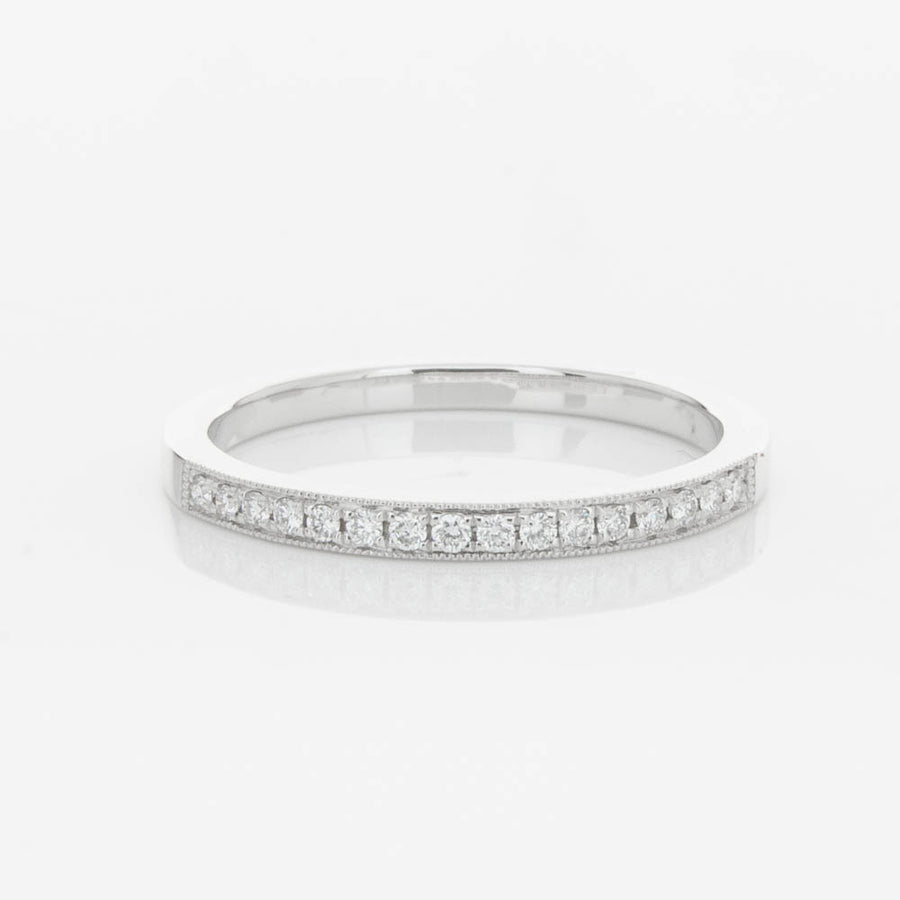 18ct White Gold .12ct Diamond Aurora Band - Ring - Walker & Hall