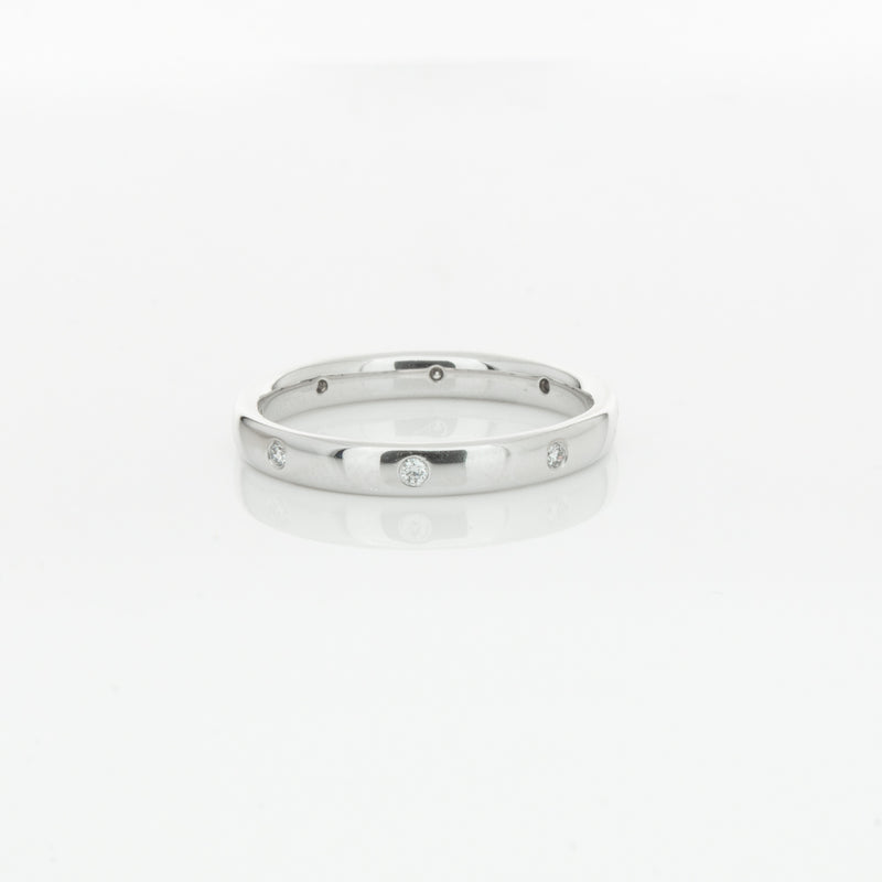18ct White Gold .08ct Diamond Lucky Band-Ring-Walker & Hall
