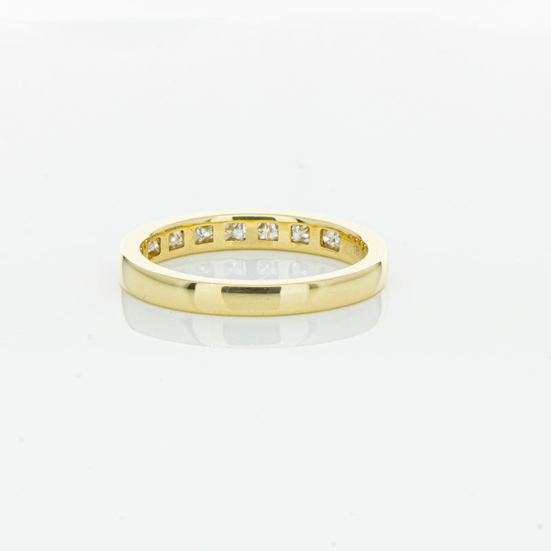 18ct Yellow Gold .50ct Princess Cut Diamond Band-Ring-Walker & Hall