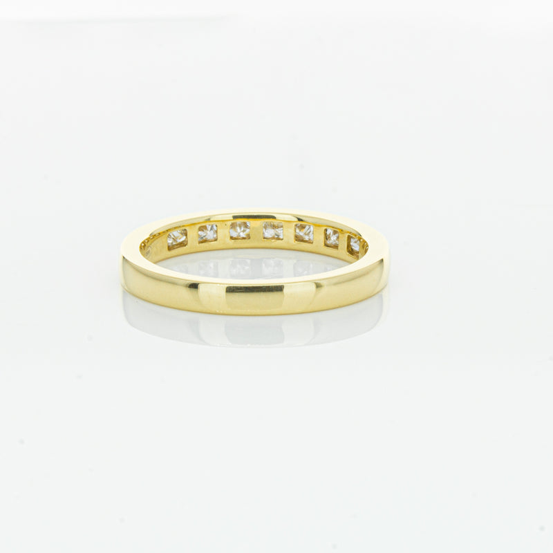 18ct Yellow Gold .50ct Princess Cut Diamond Band-Ring-Walker & Hall