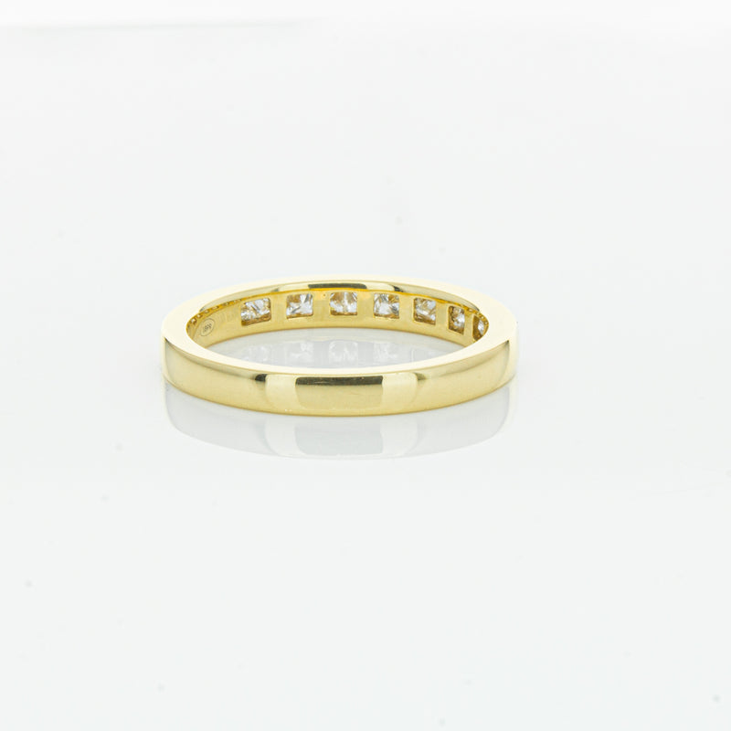 18ct Yellow Gold .50ct Princess Cut Diamond Band-Ring-Walker & Hall