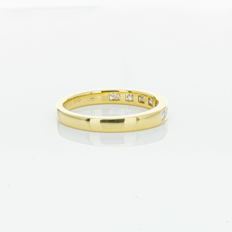 18ct Yellow Gold .50ct Princess Cut Diamond Band-Ring-Walker & Hall