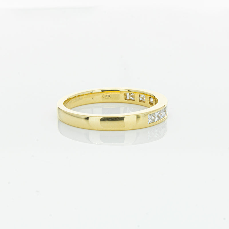 18ct Yellow Gold .50ct Princess Cut Diamond Band-Ring-Walker & Hall