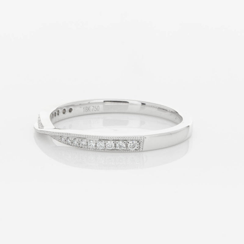 18ct White Gold .09ct Diamond Zenith Band-Ring-Walker & Hall