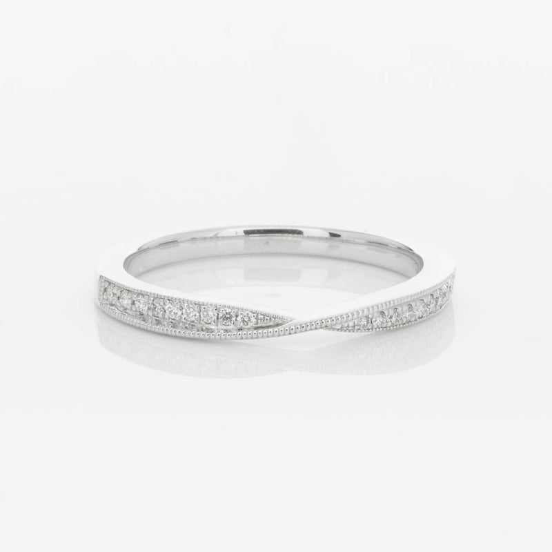 18ct White Gold .09ct Diamond Zenith Band-Ring-Walker & Hall