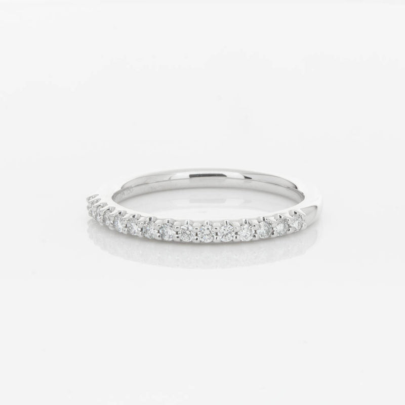 18ct White Gold .20ct Diamond Manhattan Band-Ring-Walker & Hall