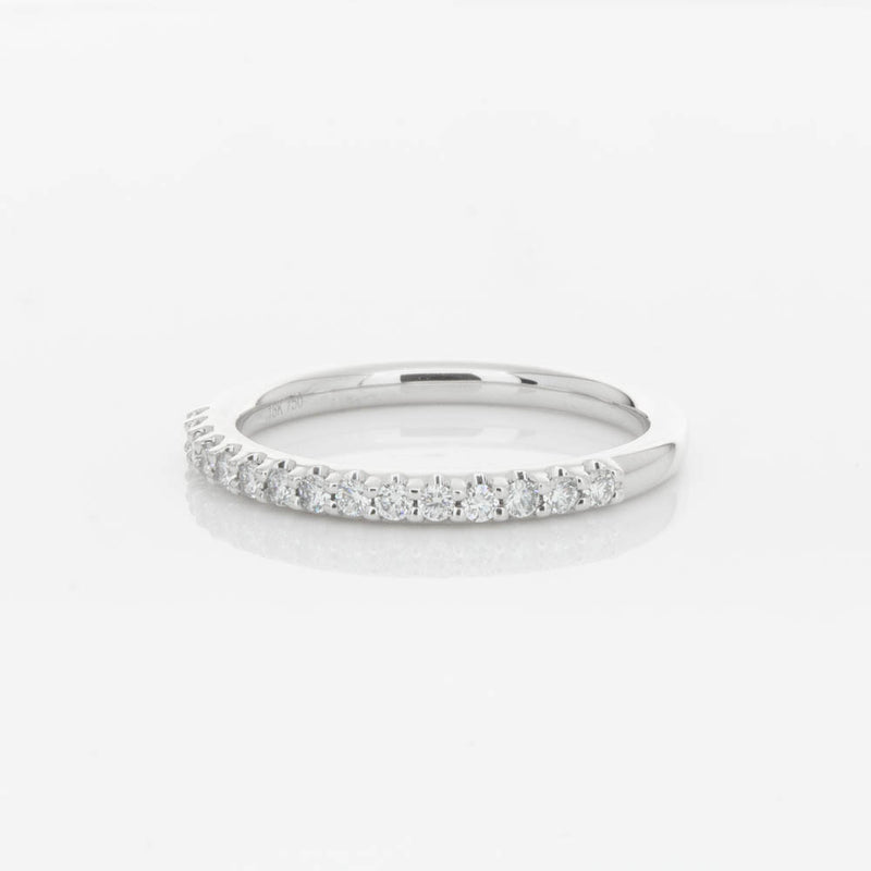 18ct White Gold .20ct Diamond Manhattan Band-Ring-Walker & Hall