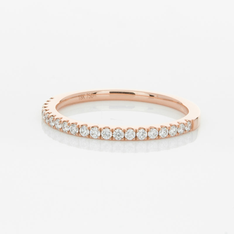 18ct Rose Gold Diamond Millie Band-Ring-Walker & Hall
