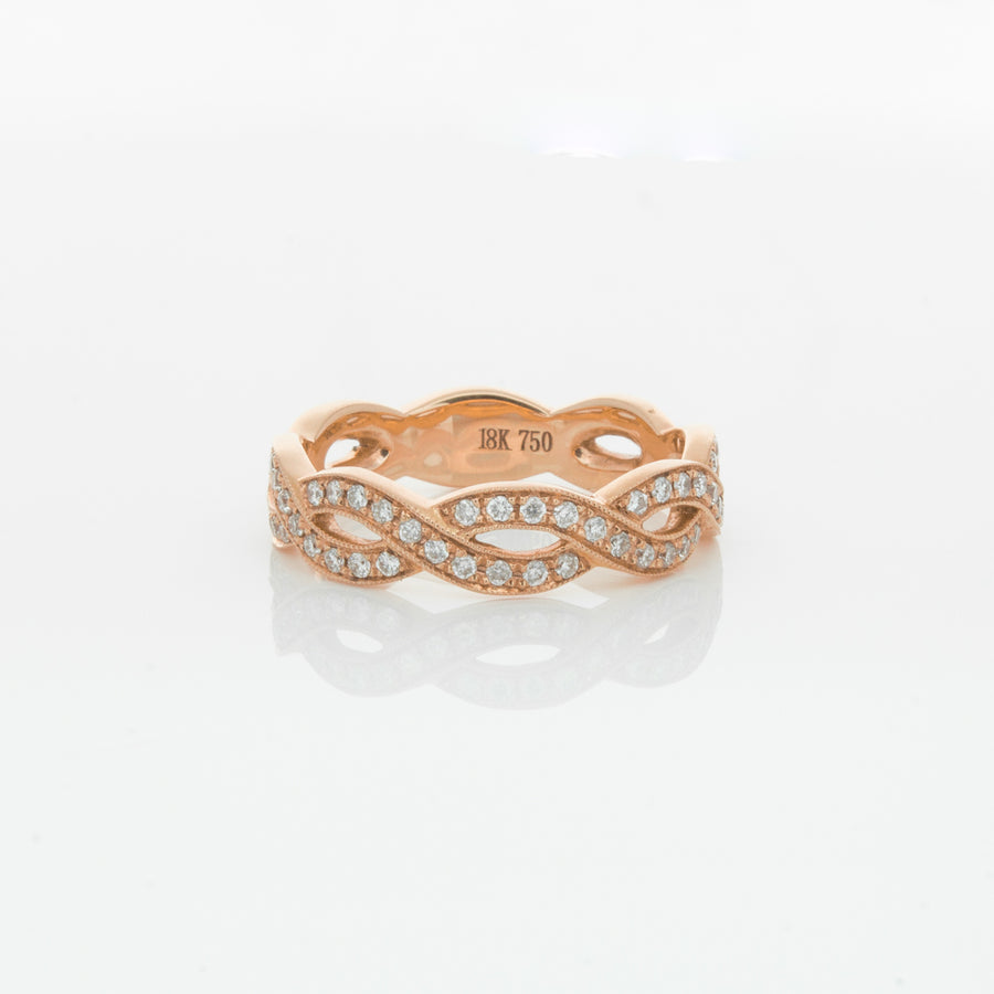 18ct Rose Gold .43ct Diamond Band - Ring - Walker & Hall