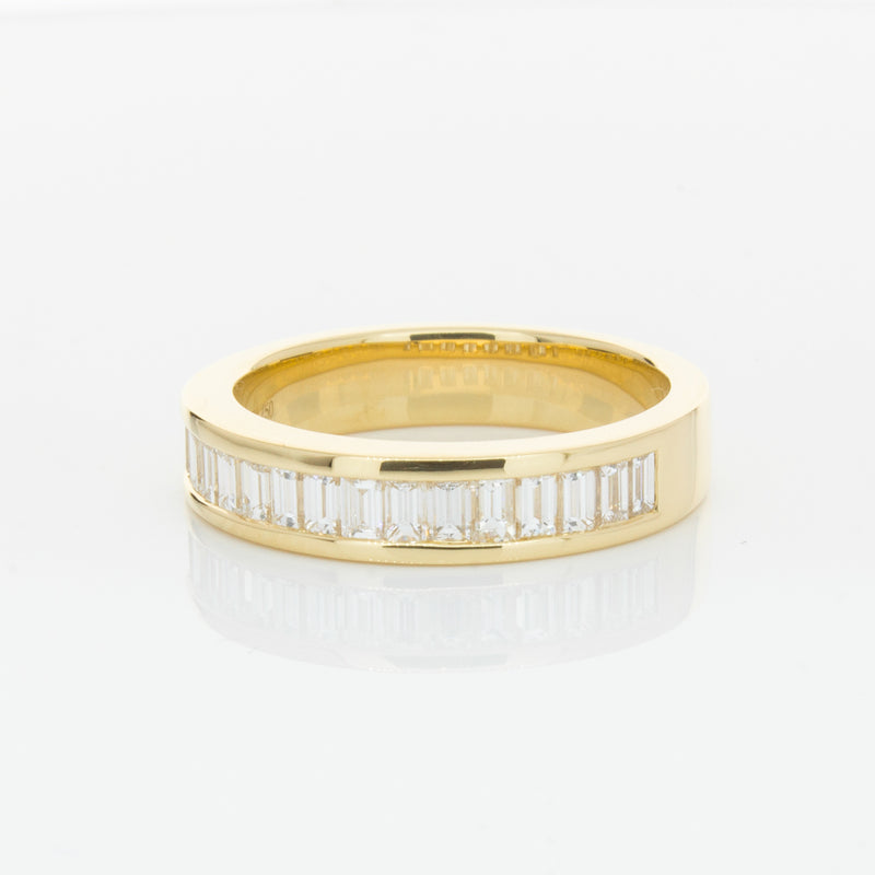 18ct Yellow Gold .80ct Baguette Diamond Eternity Ring-Ring-Walker & Hall