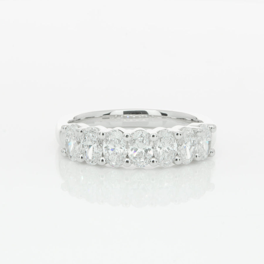 18ct White Gold 1.33ct Oval Diamond Panorama Band - Ring - Walker & Hall