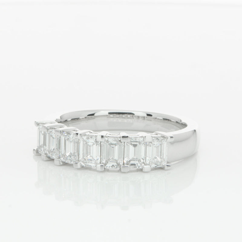 18ct White Gold 1.35ct Emerald Cut Diamond Asra Ring-Ring-Walker & Hall