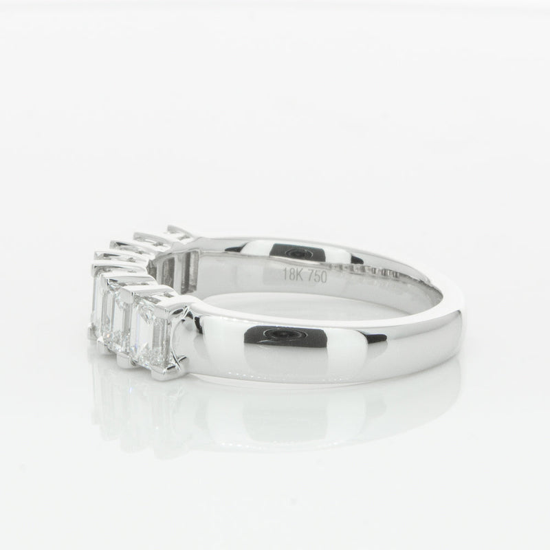 18ct White Gold 1.35ct Emerald Cut Diamond Asra Ring-Ring-Walker & Hall