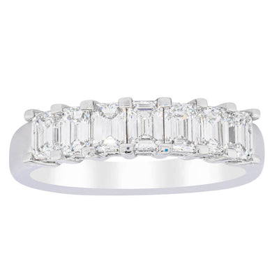 18ct White Gold 1.35ct Emerald Cut Diamond Asra Ring-Ring-Walker & Hall