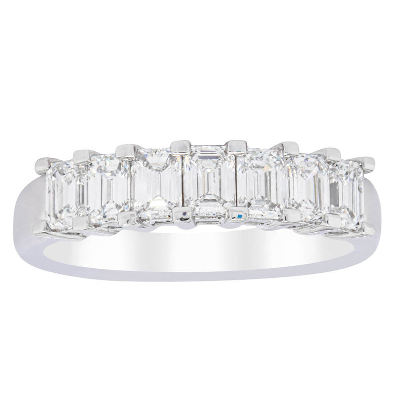 18ct White Gold 1.35ct Emerald Cut Diamond Asra Ring-Ring-Walker & Hall
