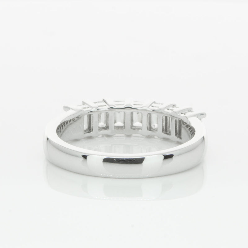 18ct White Gold 1.30ct Emerald Cut Diamond Asra Ring-Ring-Walker & Hall