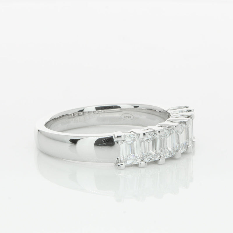 18ct White Gold 1.35ct Emerald Cut Diamond Asra Ring-Ring-Walker & Hall