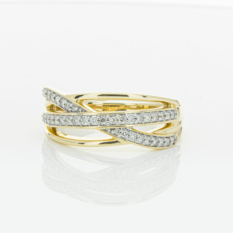 14ct Yellow Gold Diamond Nevaeh Band-Ring-Walker & Hall