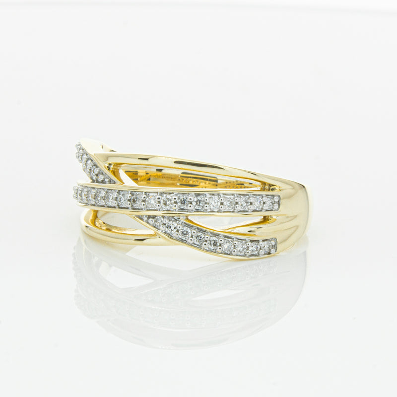 14ct Yellow Gold Diamond Nevaeh Band-Ring-Walker & Hall