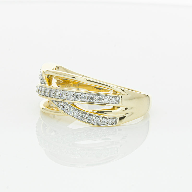 14ct Yellow Gold Diamond Nevaeh Band-Ring-Walker & Hall
