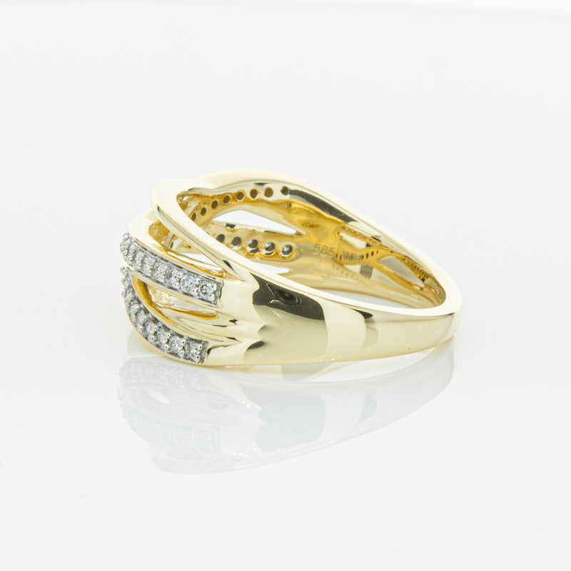 14ct Yellow Gold Diamond Nevaeh Band-Ring-Walker & Hall