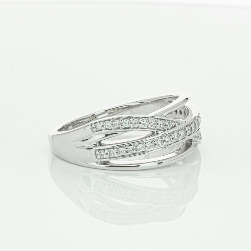 14ct White Gold Diamond Nevaeh Band-Ring-Walker & Hall
