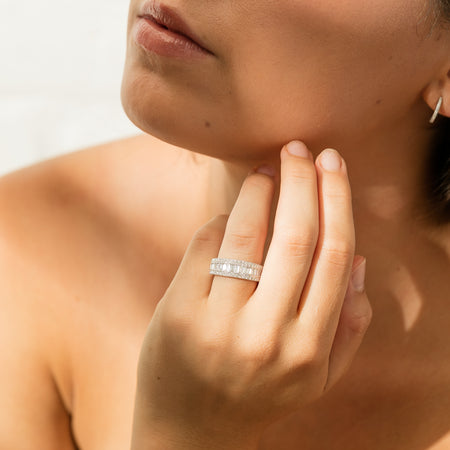 18ct White Gold Diamond Imperial Ring-Ring-Walker & Hall
