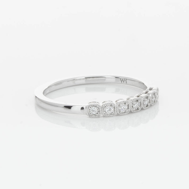 14ct White Gold Diamond Cushla Band-Ring-Walker & Hall