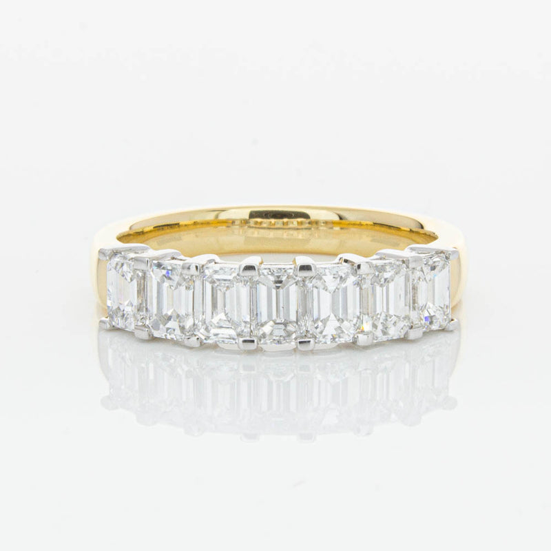 18ct Yellow Gold 1.54ct Emerald Cut Diamond Asra Ring - Ring - Walker & Hall