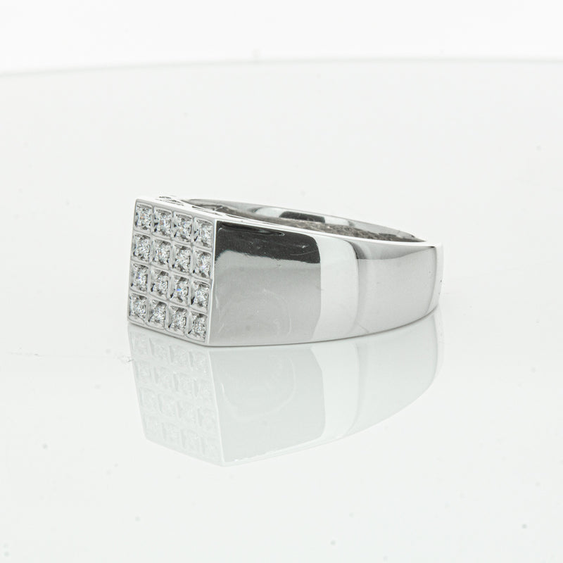 14ct White Gold .15ct Diamond Cluster Ring-Ring-Walker & Hall
