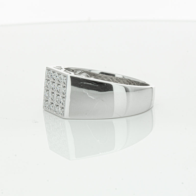 14ct White Gold .15ct Diamond Cluster Ring-Ring-Walker & Hall