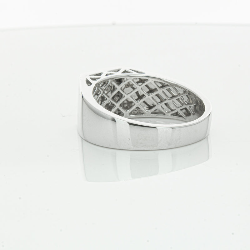 14ct White Gold .15ct Diamond Cluster Ring-Ring-Walker & Hall