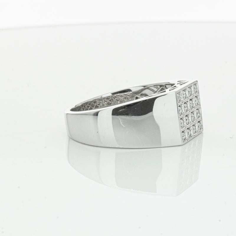 14ct White Gold .15ct Diamond Cluster Ring-Ring-Walker & Hall