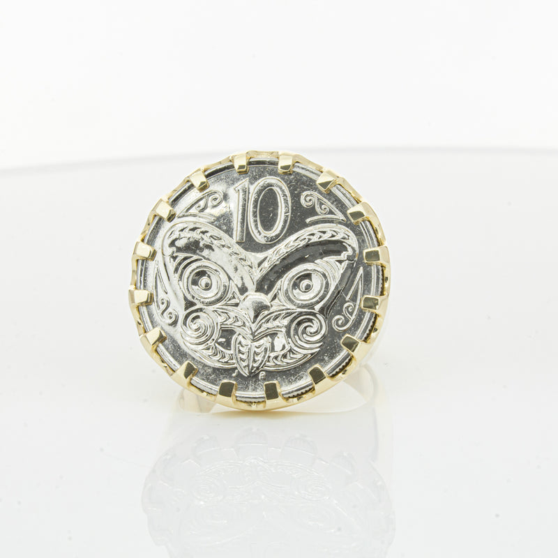9ct Yellow Gold Ring with Koruru Coin-Ring-Walker & Hall