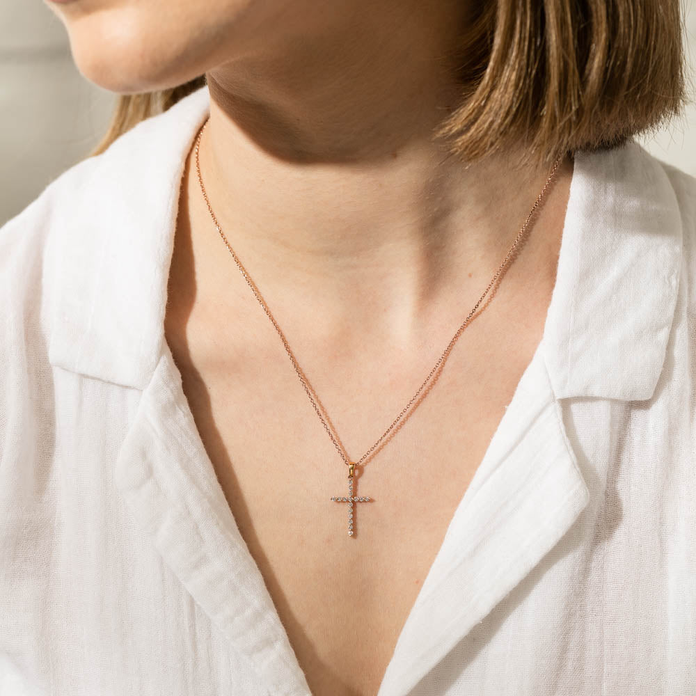 Zancan Cross Necklace Rose Gold
