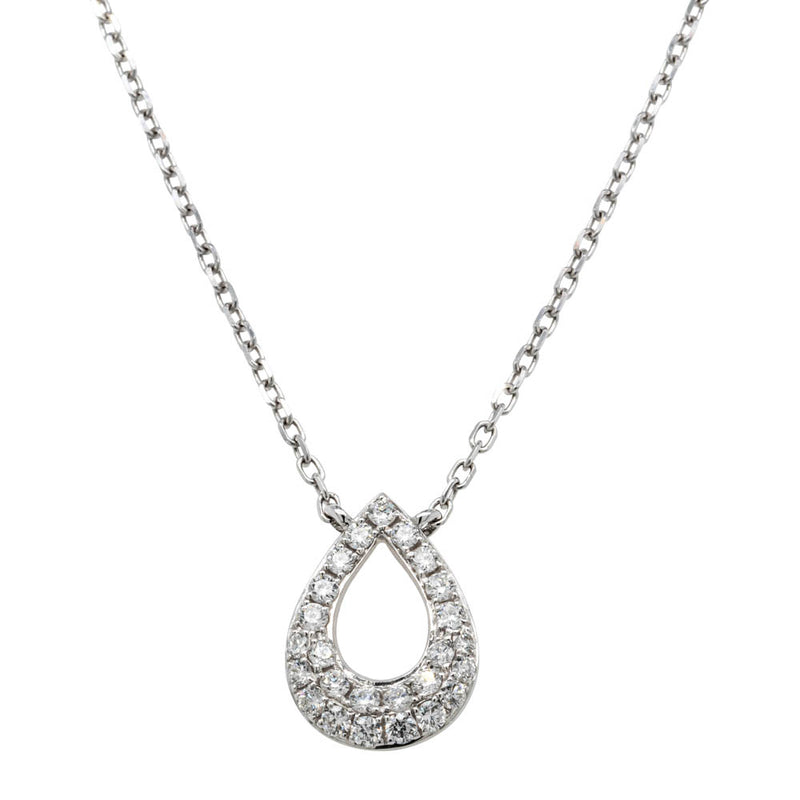 18ct White Gold .38ct Diamond Pendant - Walker & Hall