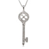 18ct White Gold .36ct Diamond Key Pendant - Walker & Hall