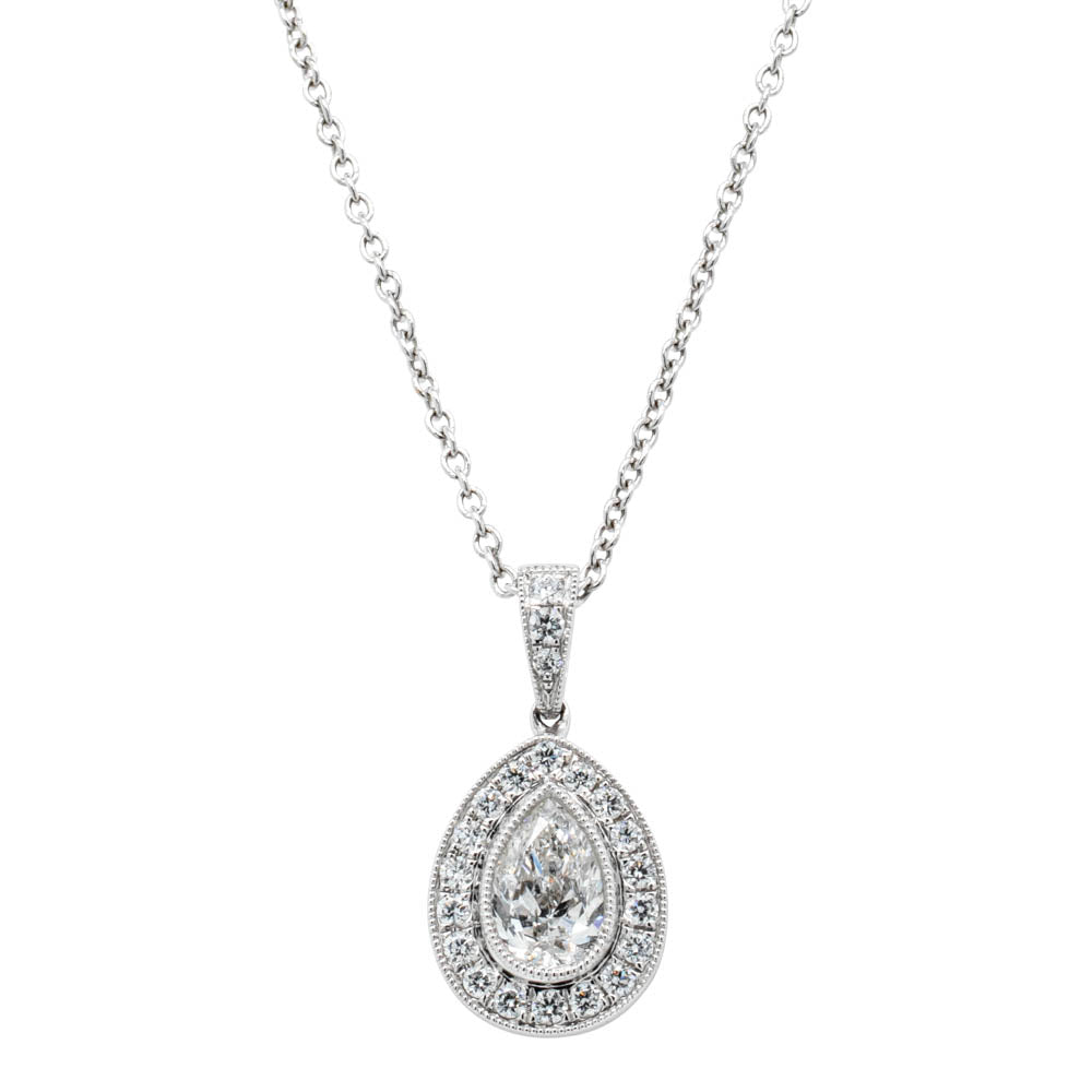 18ct White Gold .50ct Diamond Pendant - Necklace - Walker & Hall