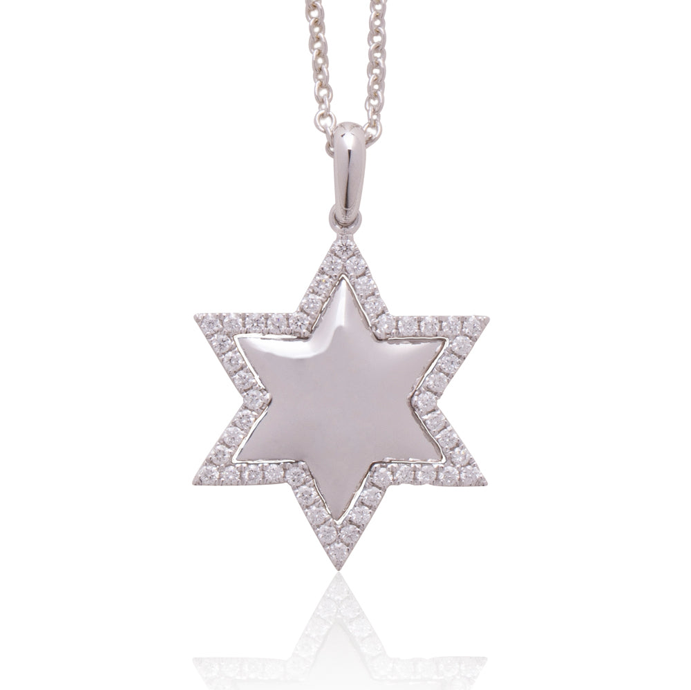 Bloomingdale's Black & White Diamond Star Pendant Necklace in 14K White Gold,  0.50 ct. t.w. - 100% Exclusive | Bloomingdale's
