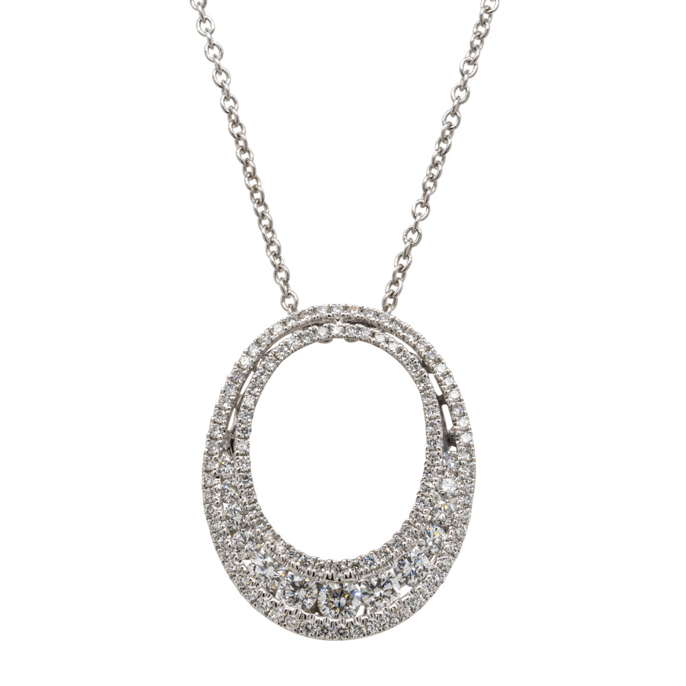 18ct White Gold .82ct Diamond Pendant - Walker & Hall