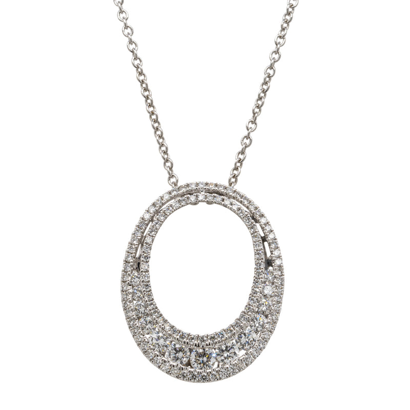 18ct White Gold .82ct Diamond Pendant - Walker & Hall