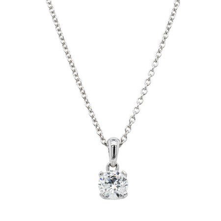18ct White Gold .50ct Diamond Blossom Pendant - Necklace - Walker & Hall