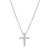 18ct White Gold .13ct Diamond Cross Pendant - Necklace - Walker & Hall