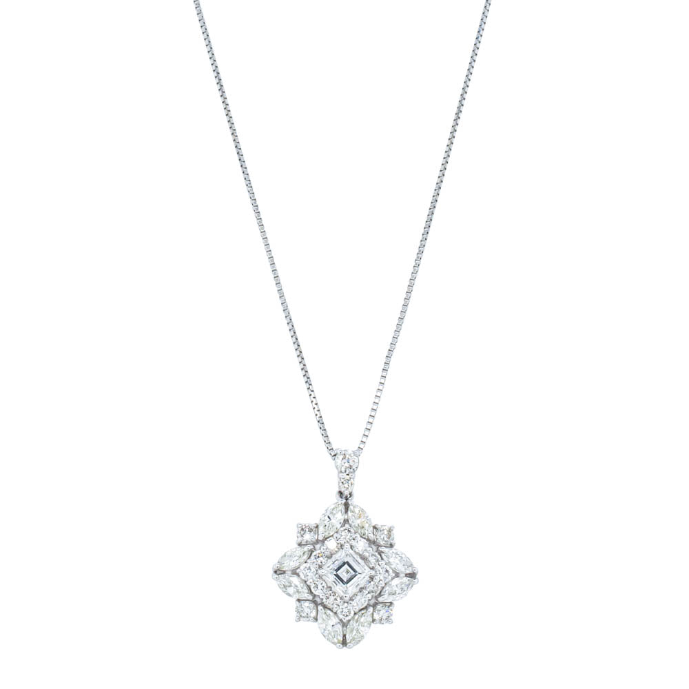 Deja Vu Platinum 1.00ct Diamond Pendant With Chain - Necklace - Walker & Hall