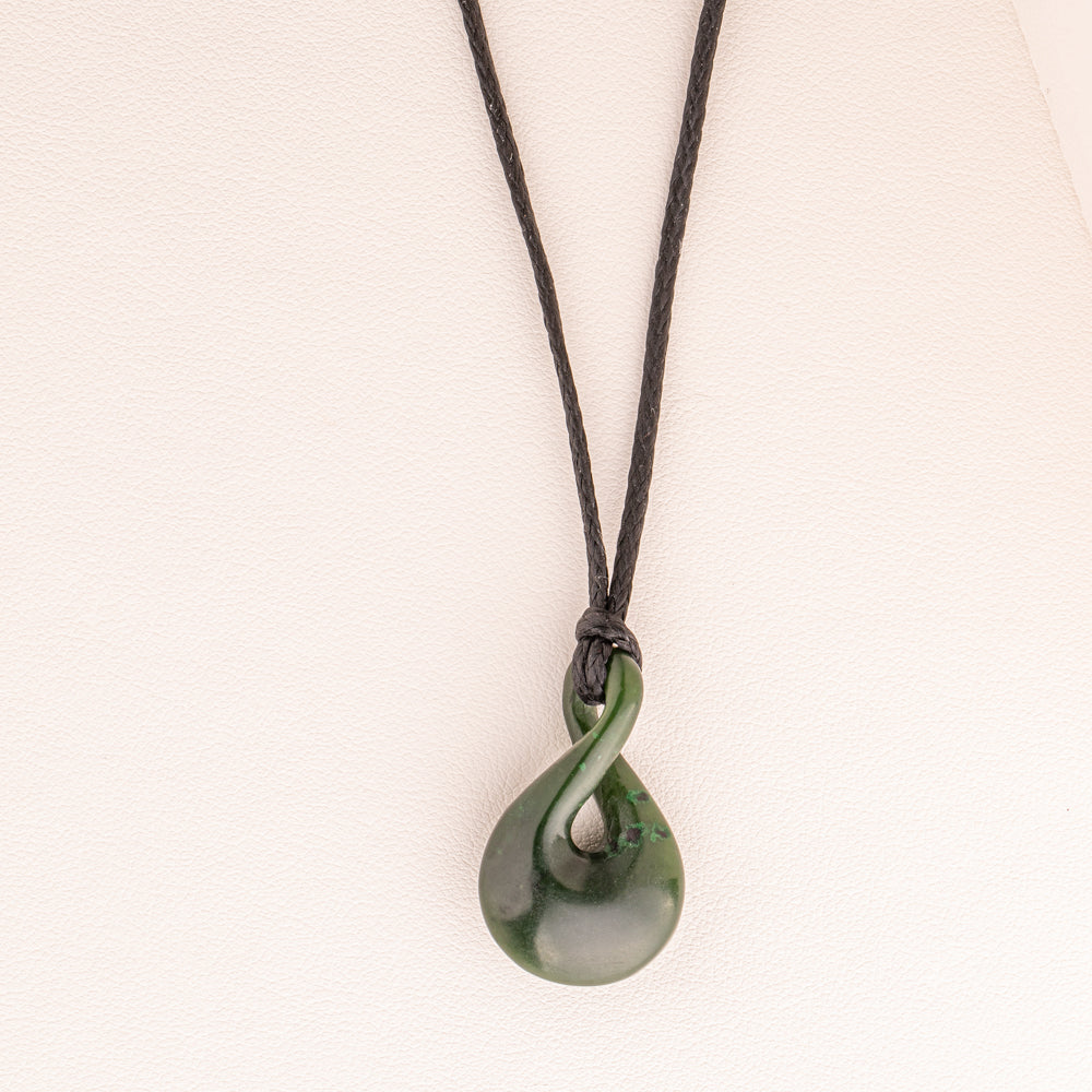 NZ Greenstone Twist Pendant Walker Hall