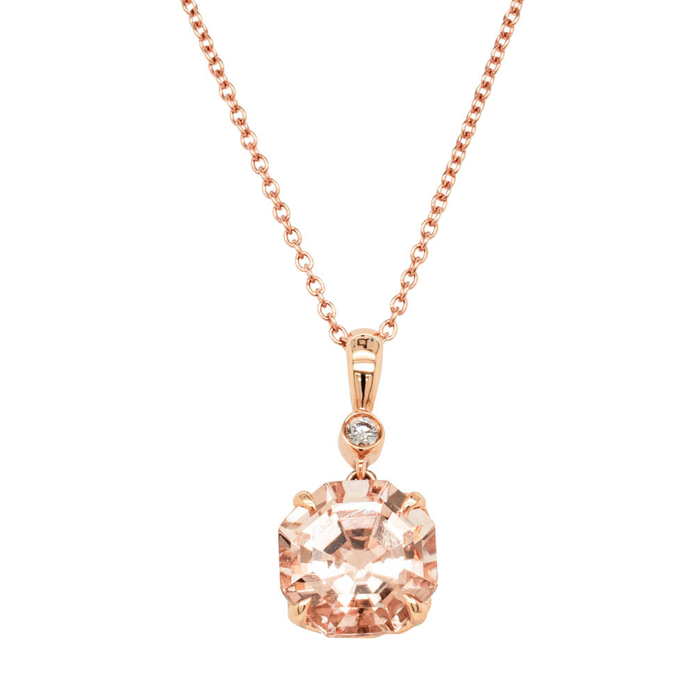 Morganite pendant deals rose gold