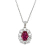 18ct White Gold .97ct Ruby & Diamond Pendant - Walker & Hall